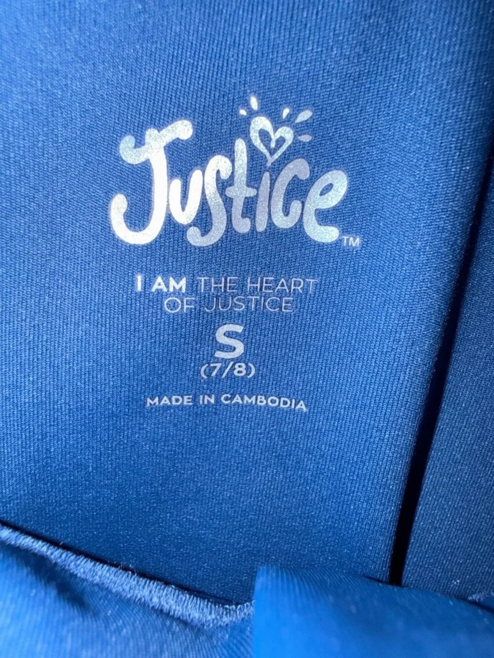 Justice Girls Blue Half-Zip Pullover With Pink Stripe Accents Size Small (7/8)